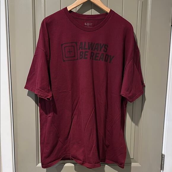 5.11 Tactical Men's Burgundy T-Shirt 2xl - Picture 1 of 6